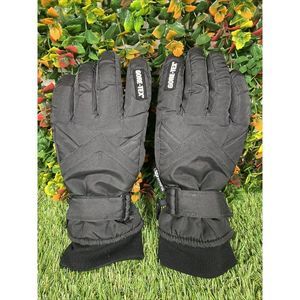 OLYMPIA Black Snow 1025 Gloves Leather Palms GoreTex Motorcycle Skiing Womens M
